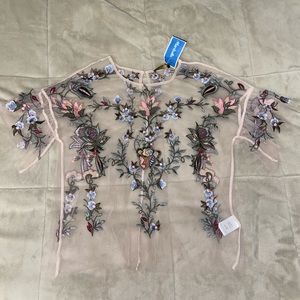 Sheer floral blouse